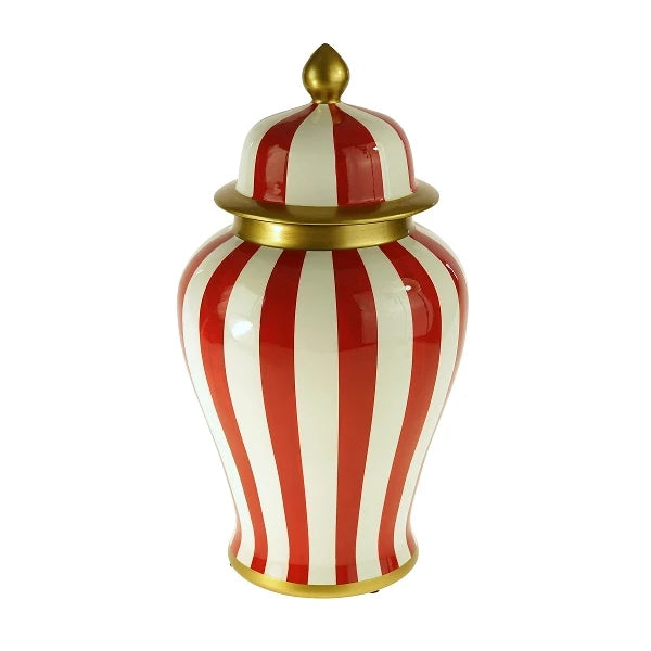 Striped Lidded Vase