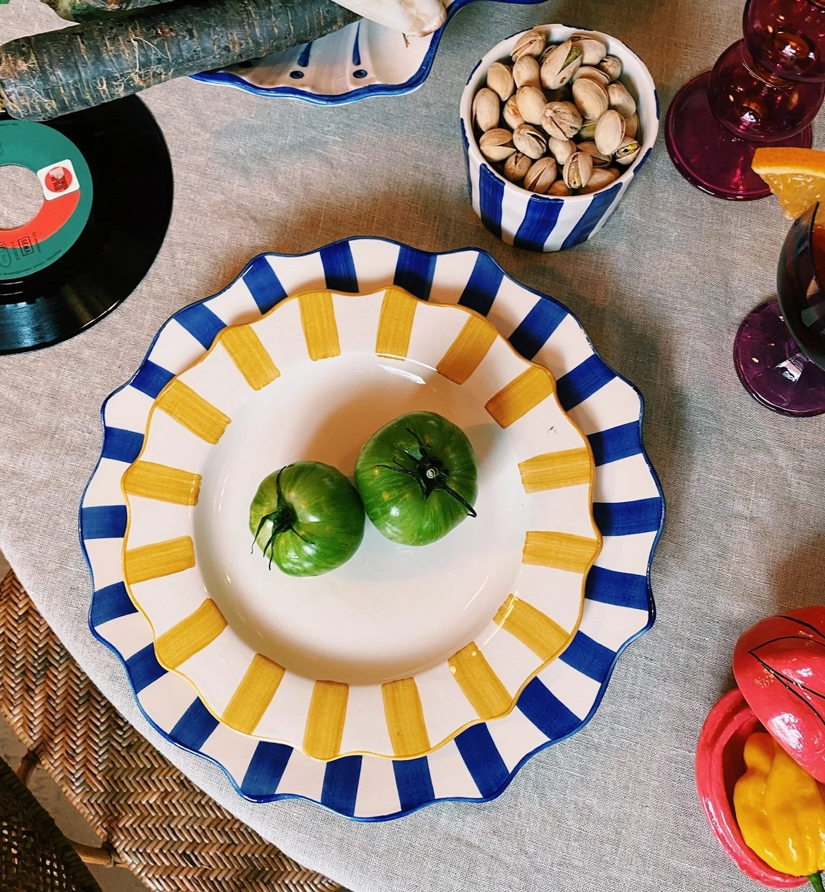 Yellow Scalloped Breakfast Plate