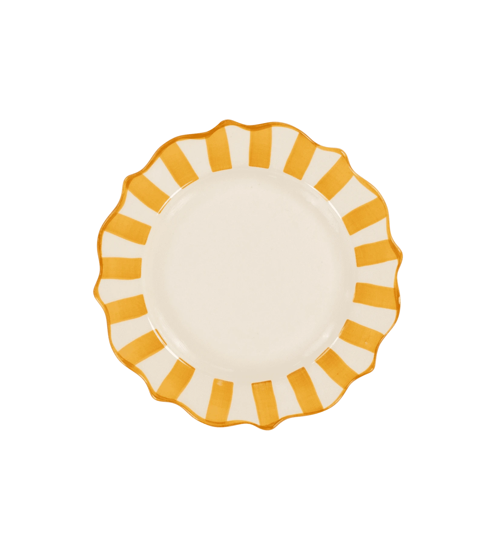 Yellow Scalloped Breakfast Plate