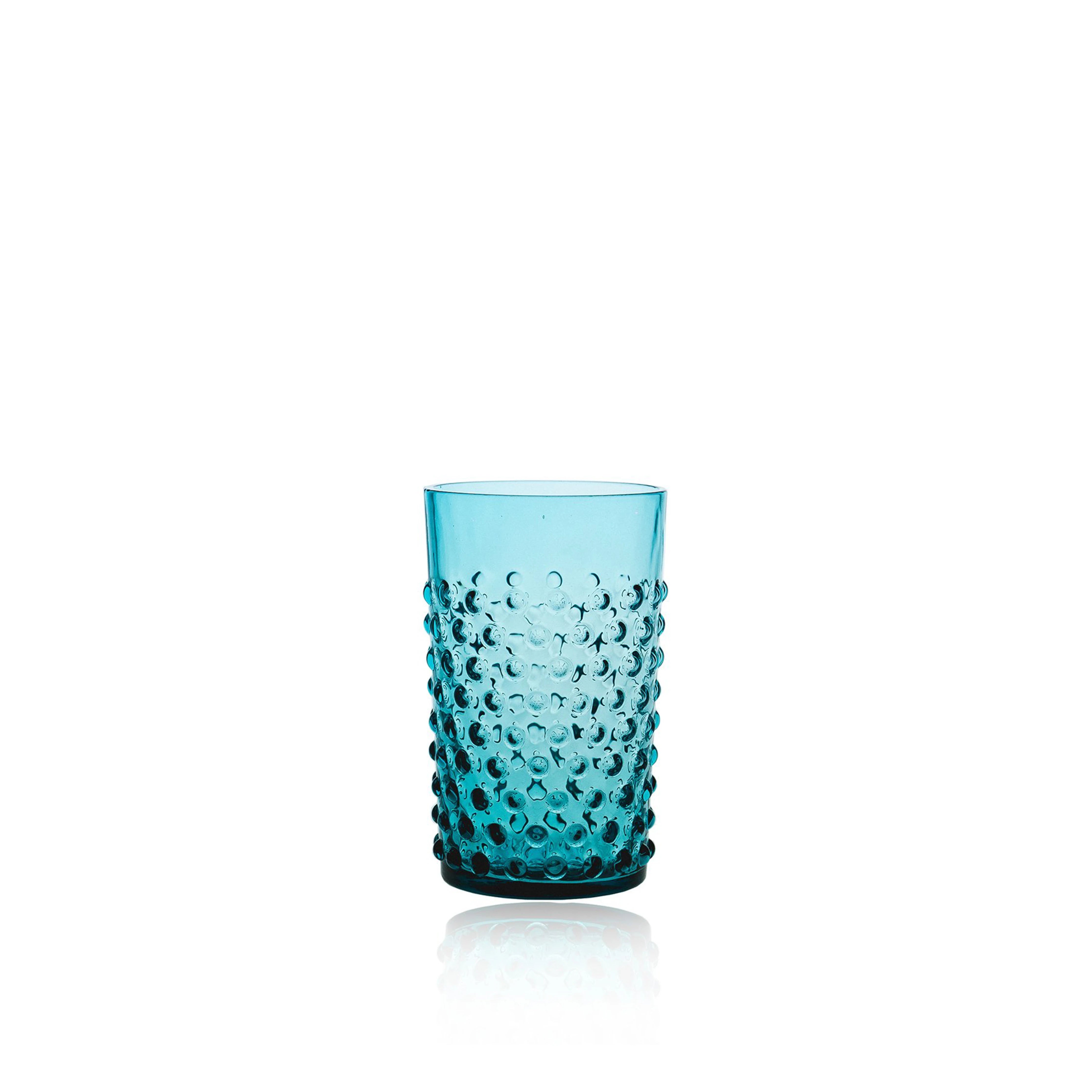 Set of 6 Aquamarine Hobnail Tumblers