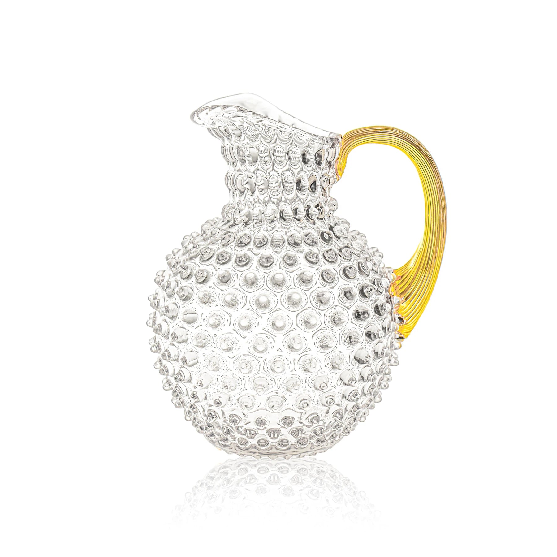 Crystal Hobnail Jug with Gold Handle