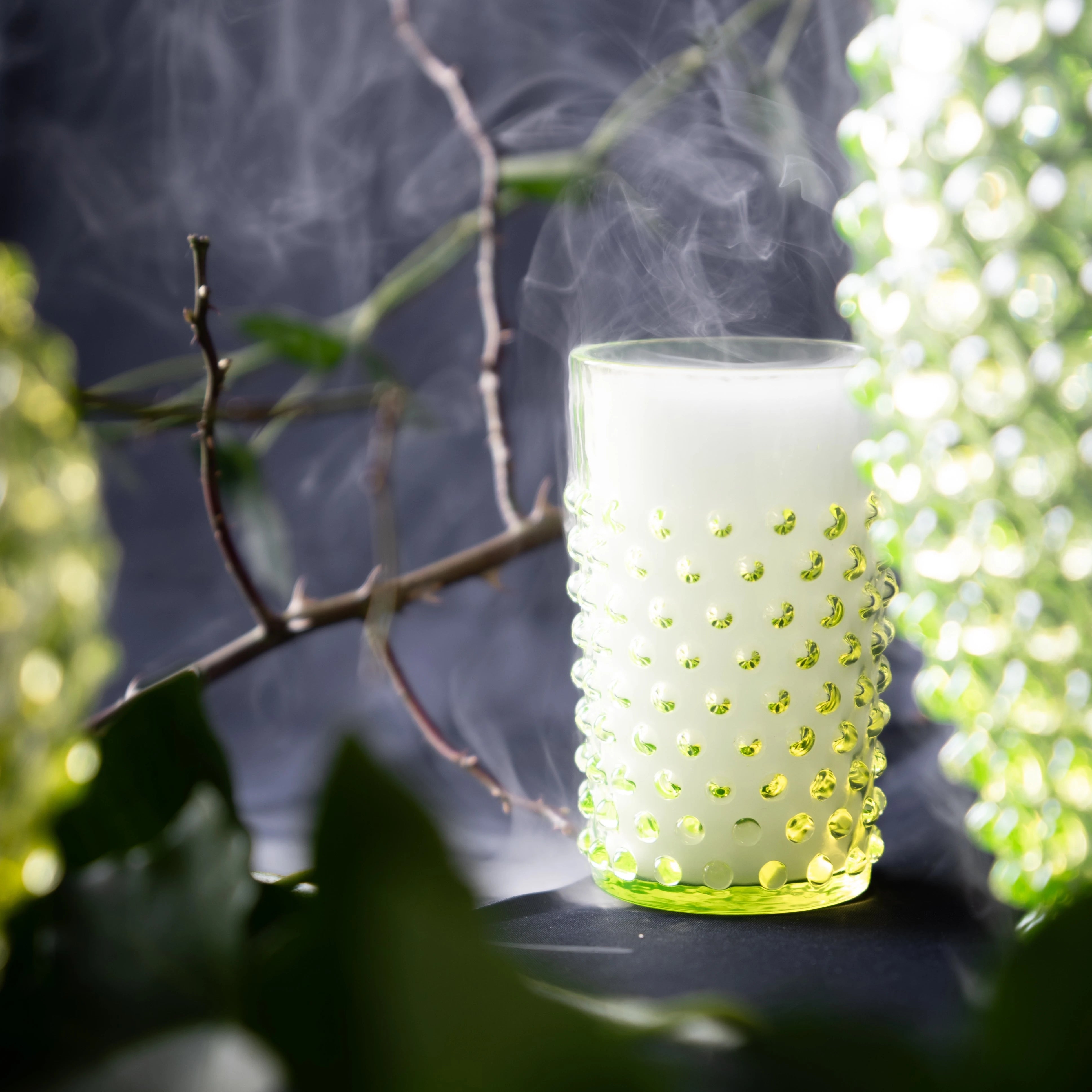 Set of 6 Neon Citrine Hobnail Tumblers
