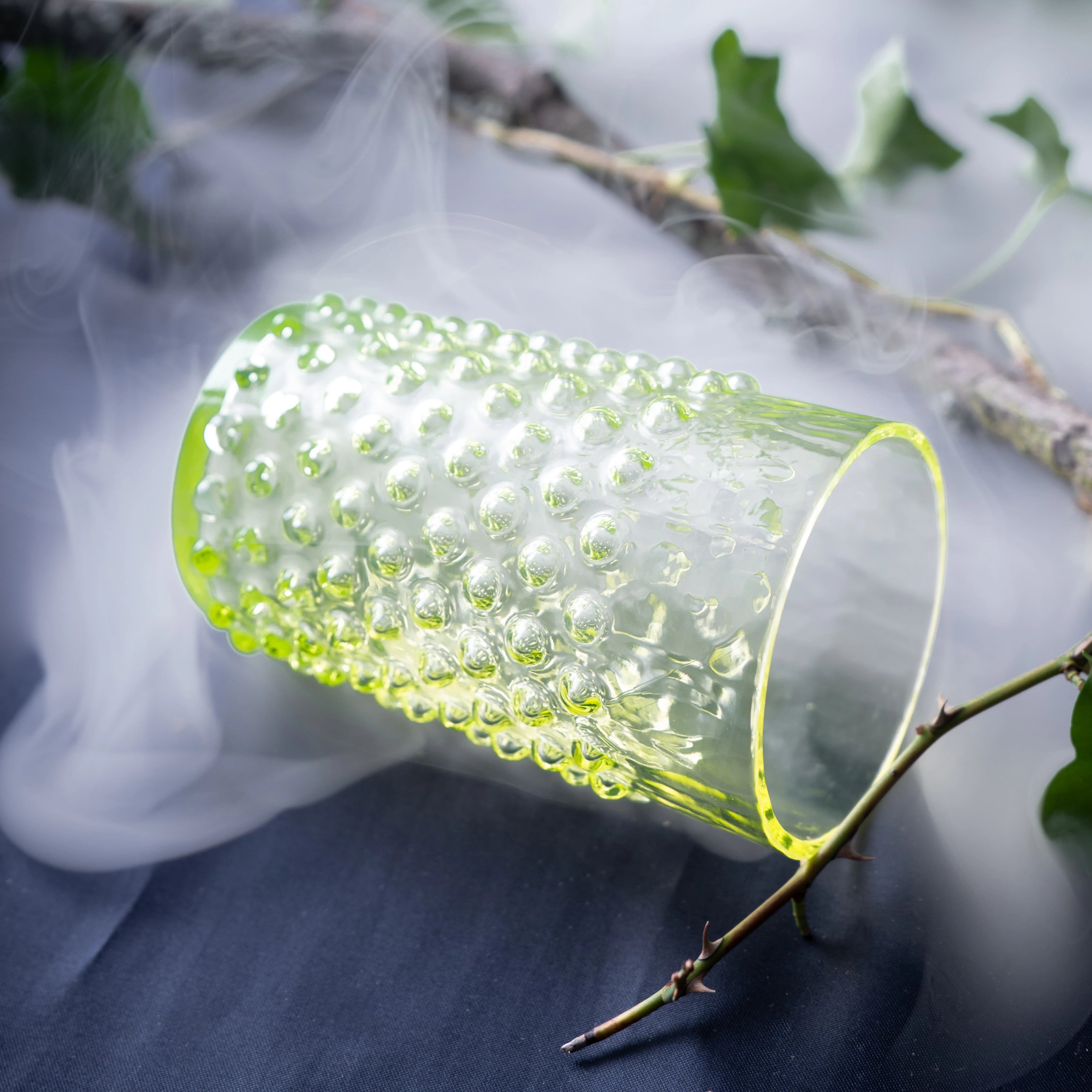 Set of 6 Neon Citrine Hobnail Tumblers