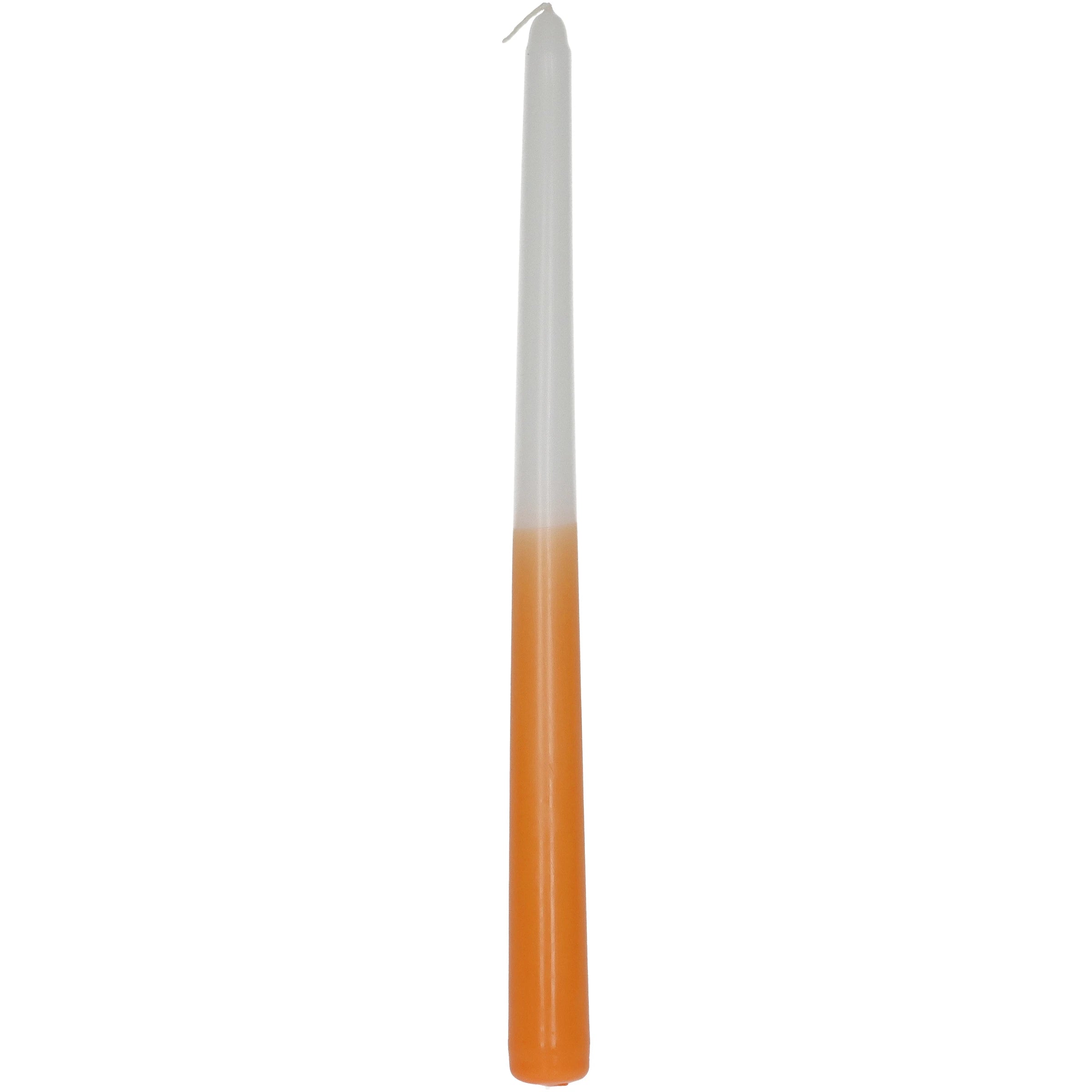 Pack of 4 Dip Dye Orange Taper Candle