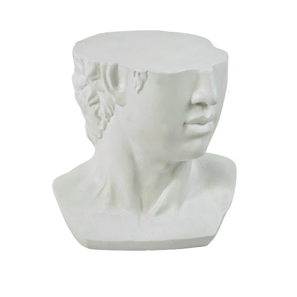 David Bust White Side Table