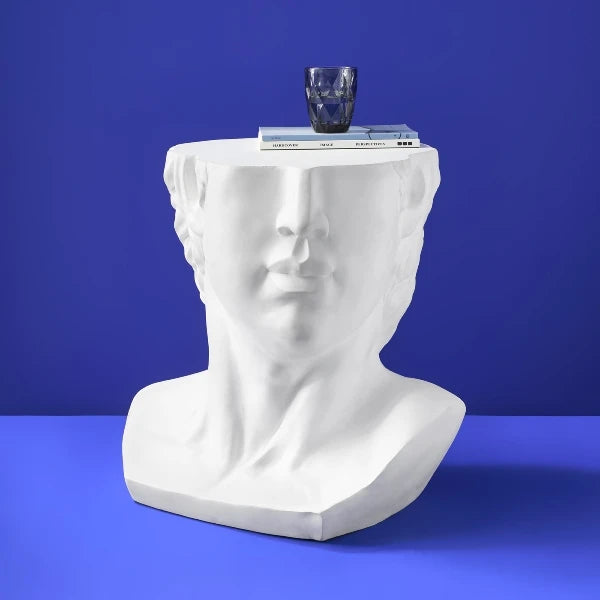 David Bust White Side Table
