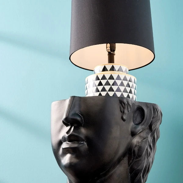 David Bust Black Side Table