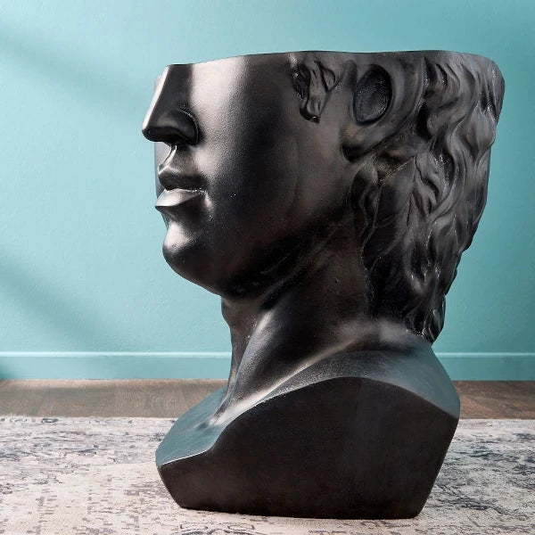 David Bust Black Side Table
