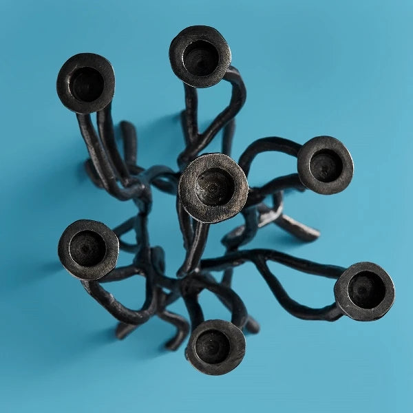 Roots Black Candle Holder