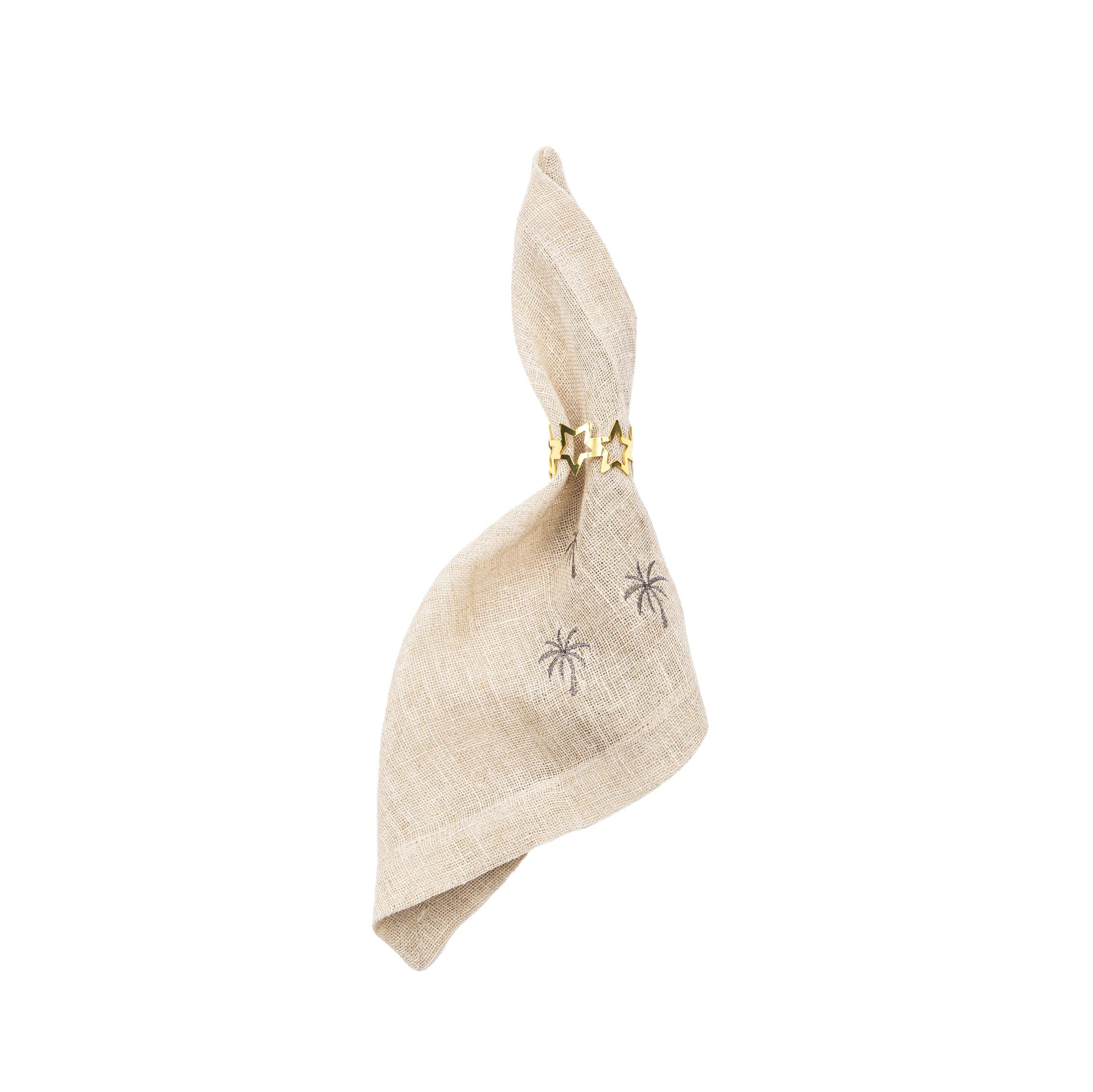 Bronze Palm Trees Linen Napkins Set of 2