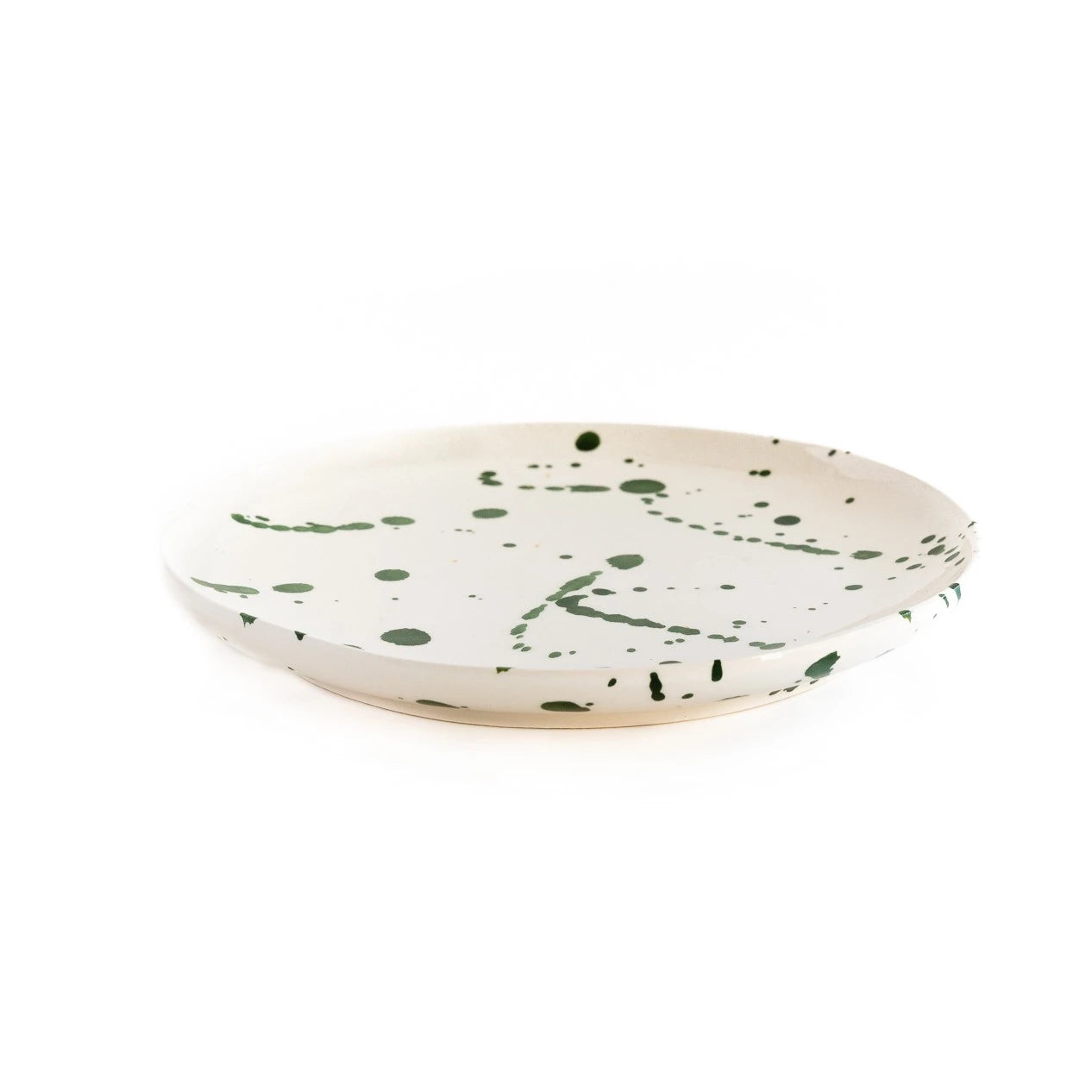 Crazy Quarter Plate Dark Green Blob