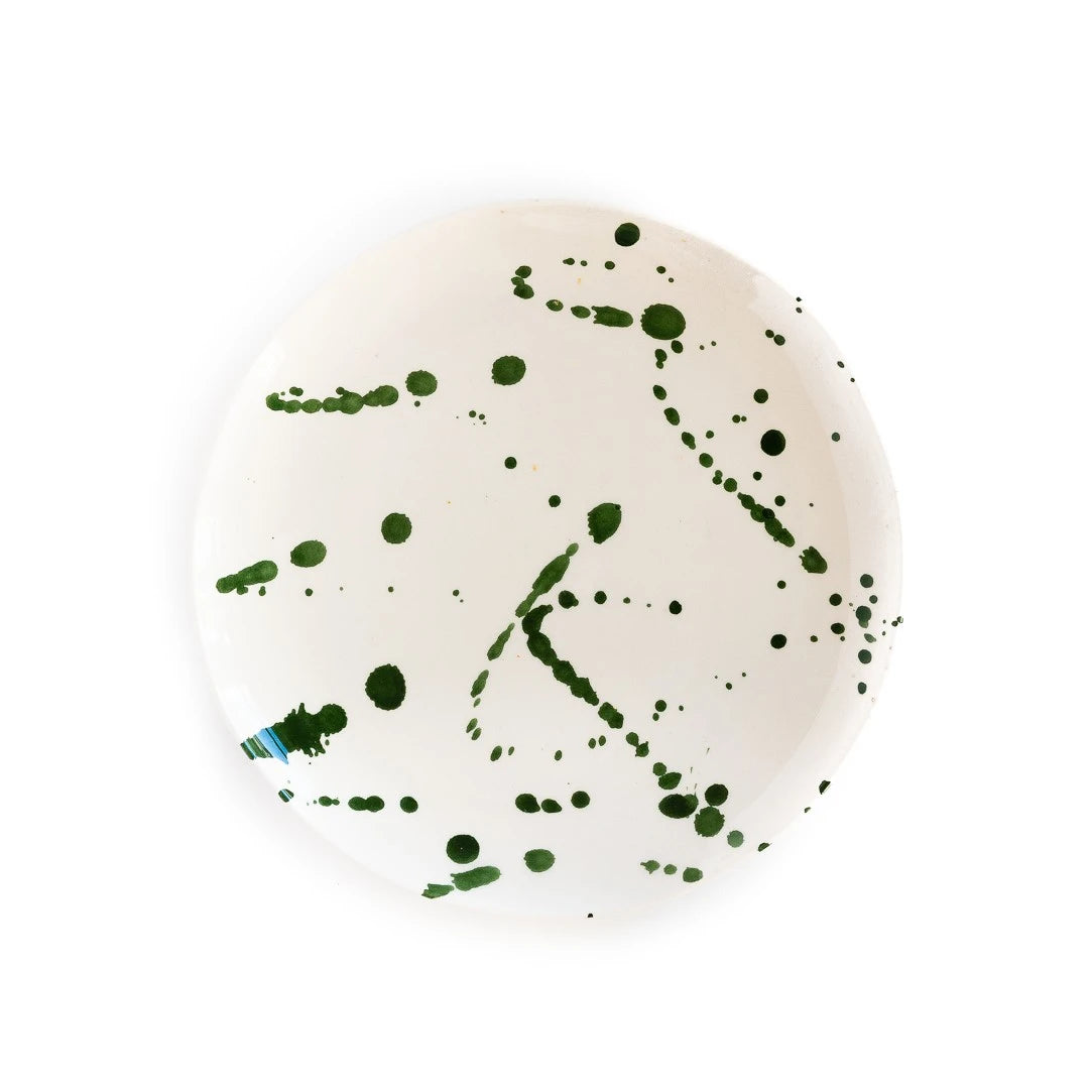 Crazy Quarter Plate Dark Green Blob