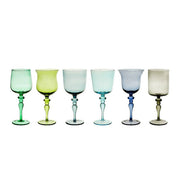Set of 6 Colored Goblets Blue/Green