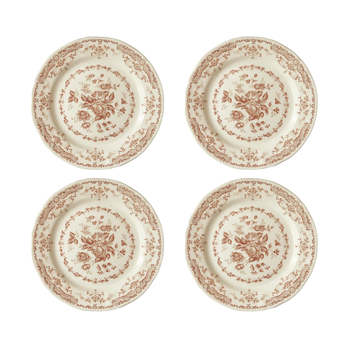 Set of 4 Terracotta Dinner Plates