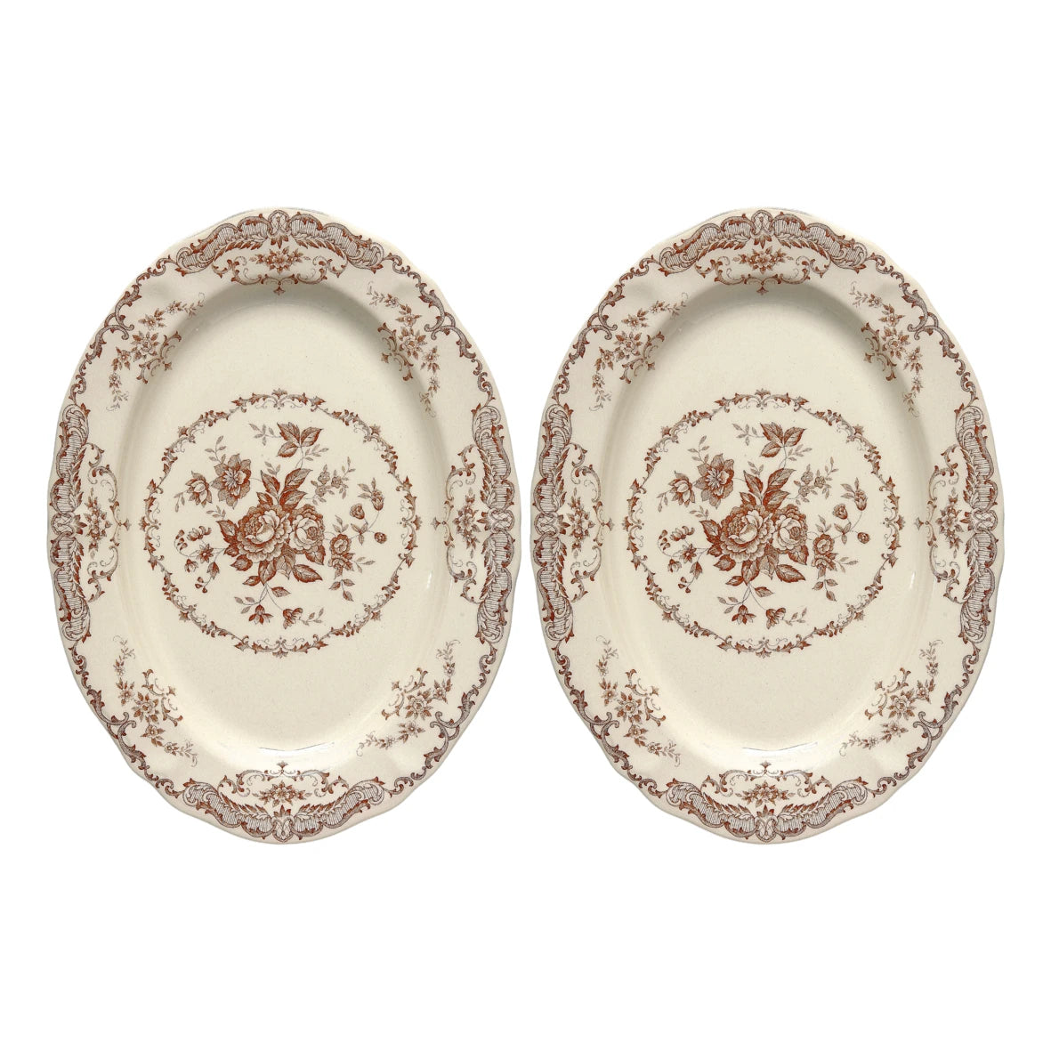 Set of 2 Terracotta Oval Platter