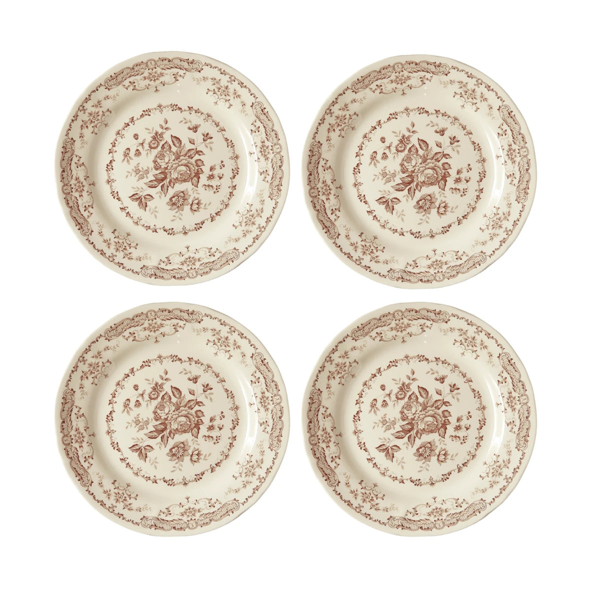 Set of 4 Terracotta Deep Plates