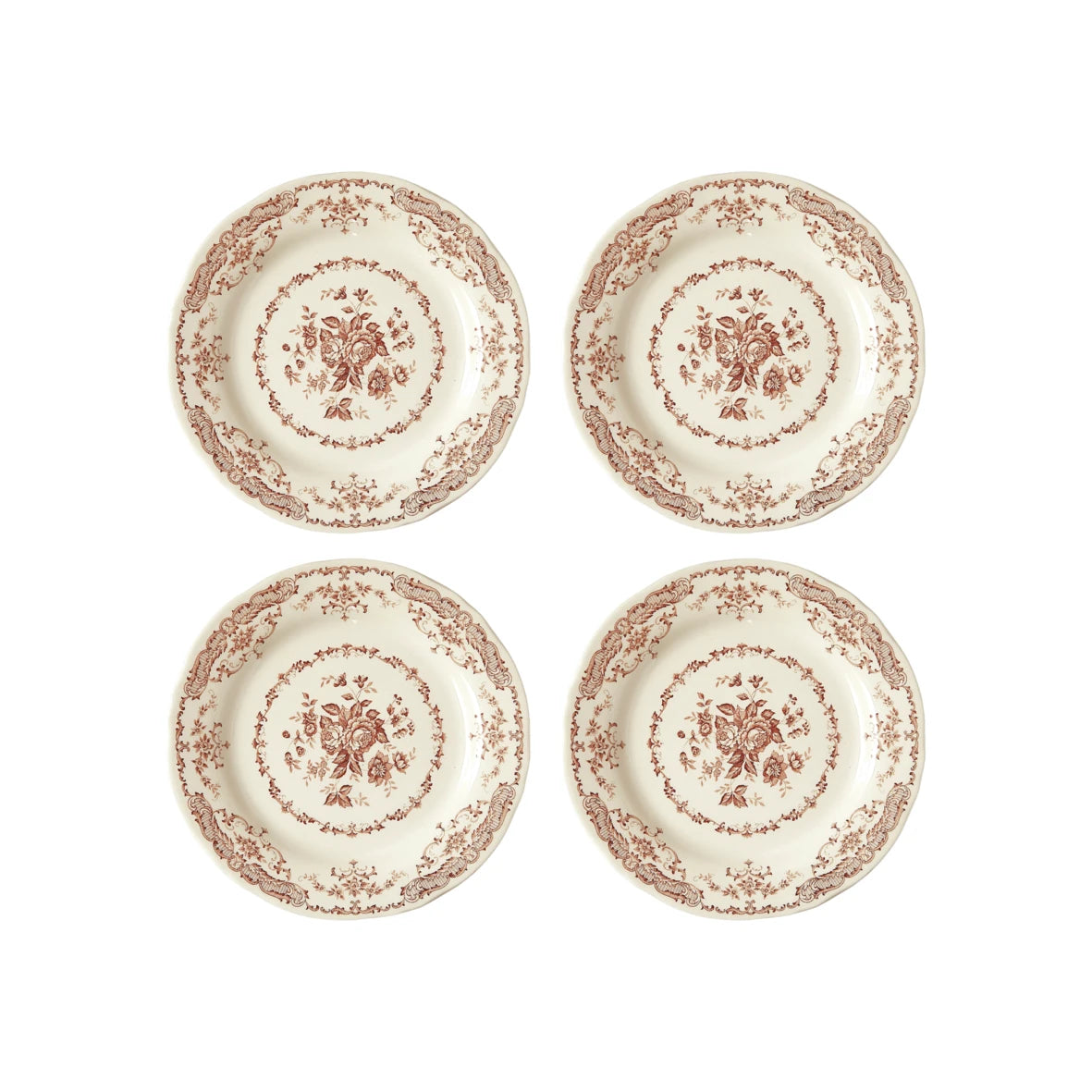 Set of 4 Terracotta Dessert Plates