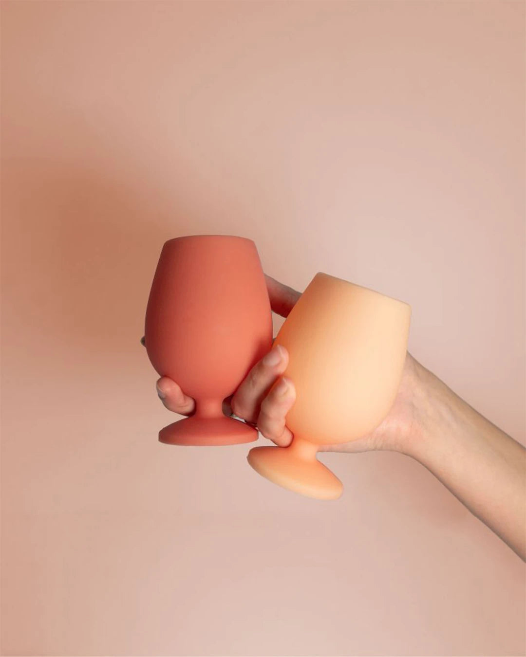 Set of 2 stemm terra + peach