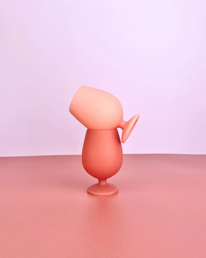 Set of 2 stemm terra + peach