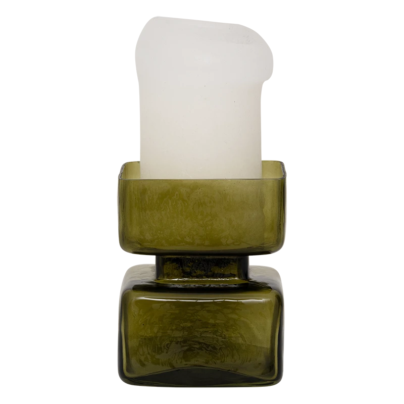 Camo olive green candleholder